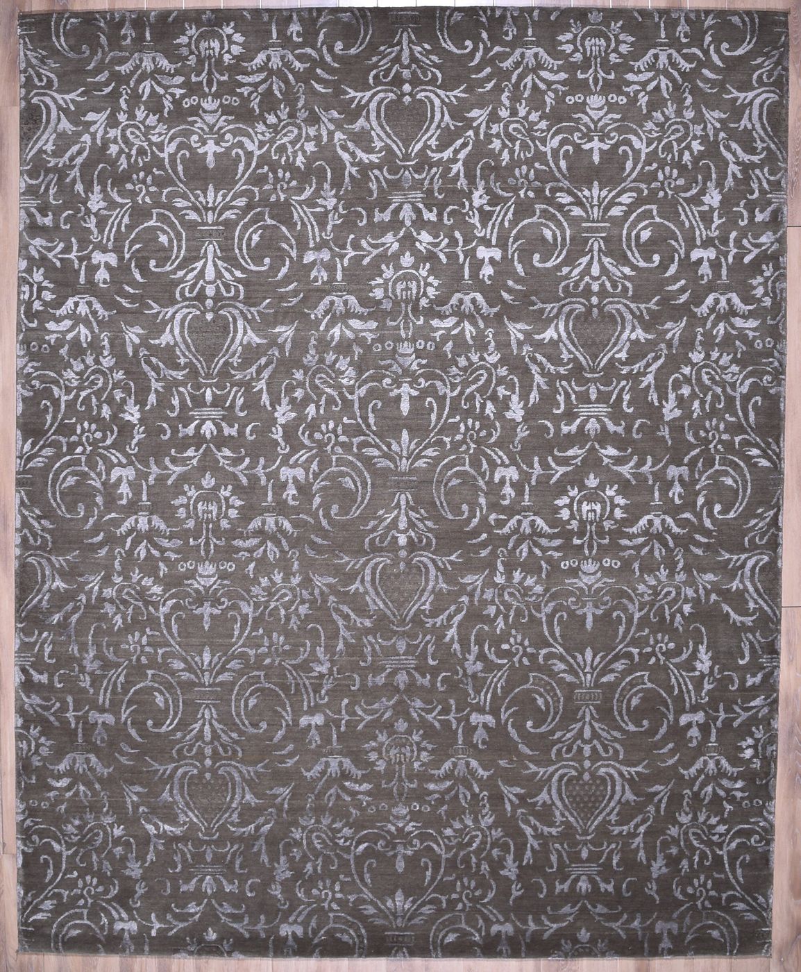 India rug, Stone / Silver, 8′0″ × 10′0″