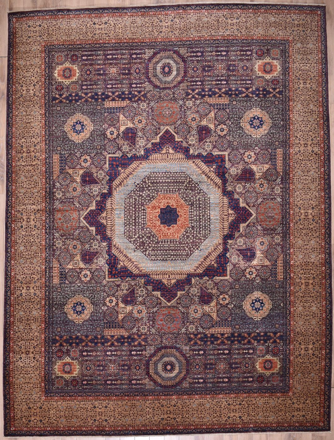 Mamluk Multi/Beige, 9′1″ × 12′1″