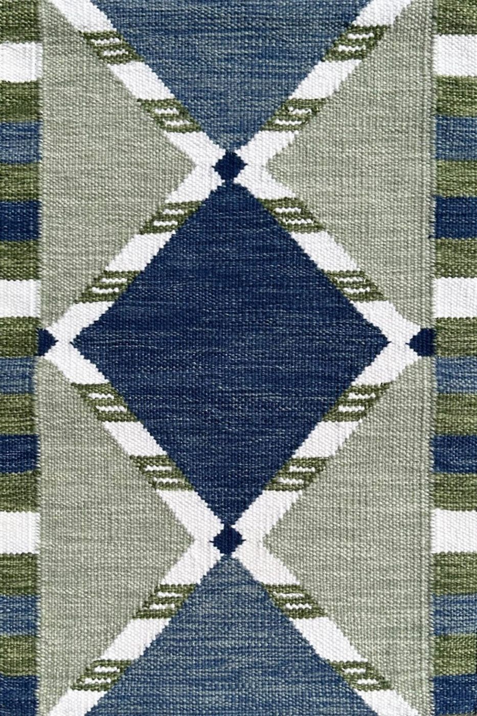 India rug, Blue / Green, 9′0″ × 12′0″