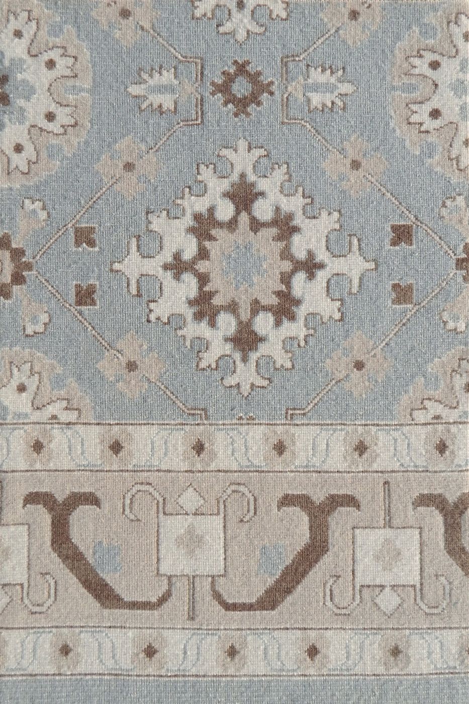 India rug, L.Blue / Beige, 9′0″ × 12′0″