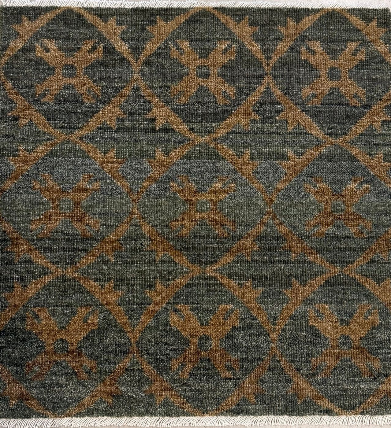 India rug, Green / Brown, 3′0″ × 10′0″