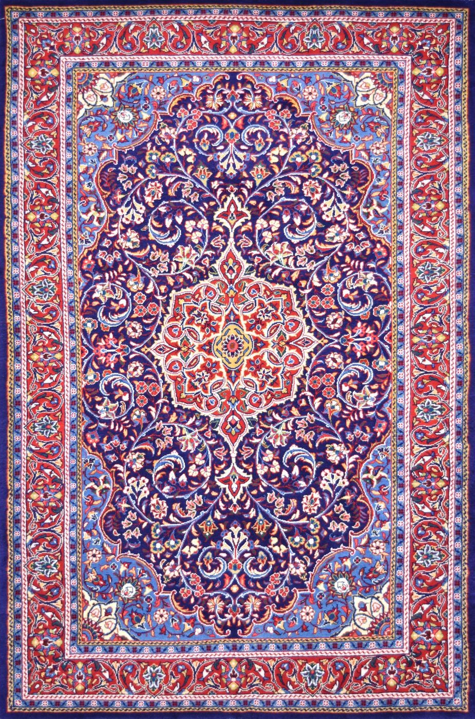 Persian Sarouk Navy & Red, 4′6″ × 7′0″