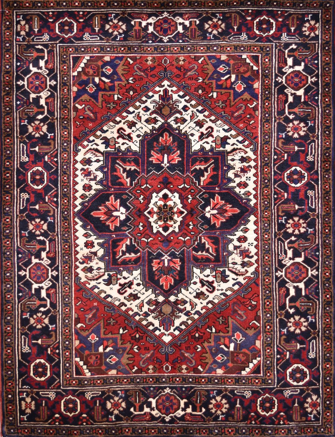 Persian Heriz Red, 4′9″ × 6′3″
