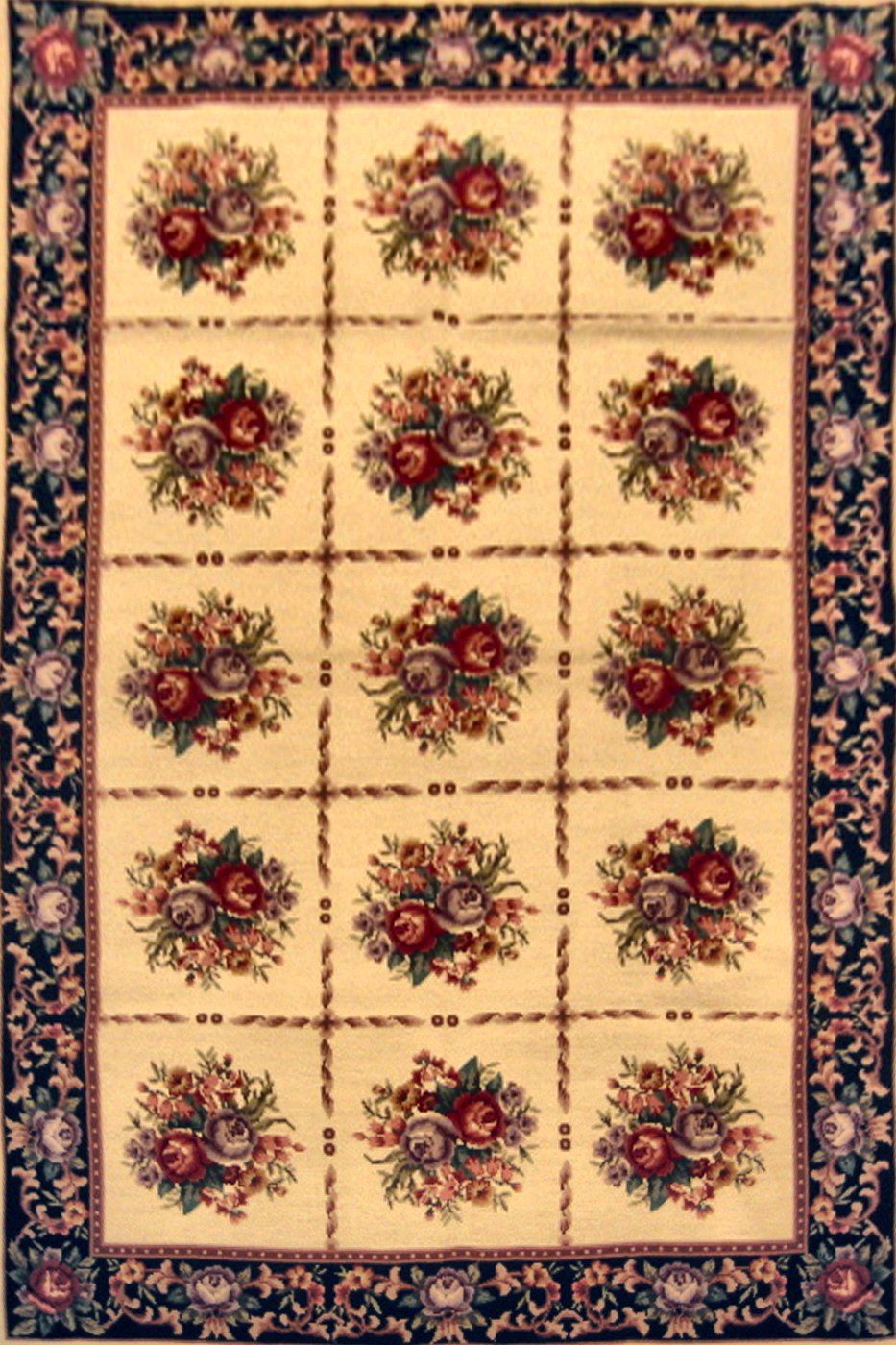 Floral Ivory / Black, 4′0″ × 6′0″