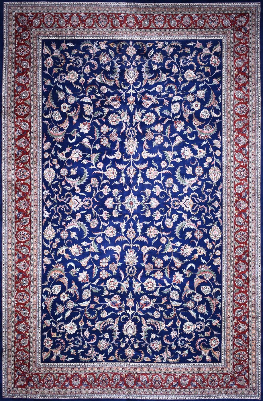 Kashan Navy & Red, 11′8″ × 18′0″