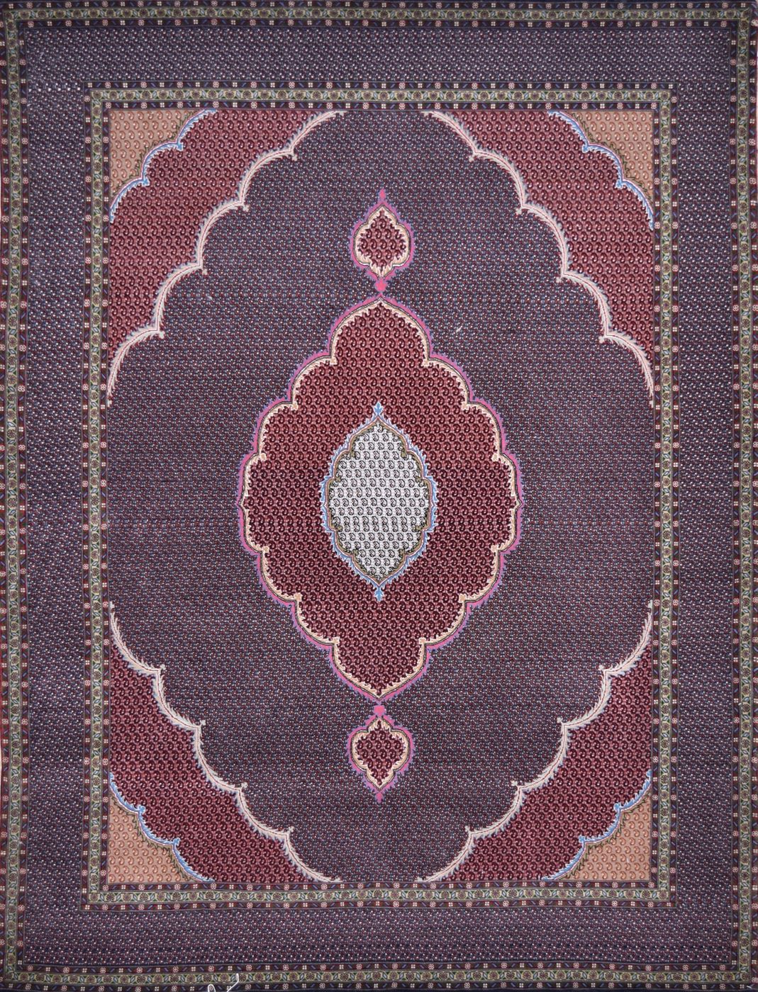 Persian Tabriz Fish Black, 5′0″ × 7′0″