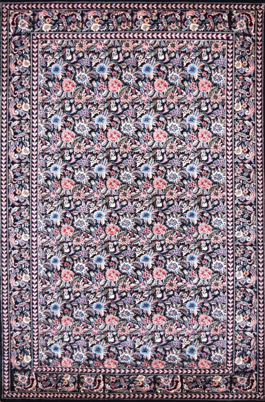 Floral Hina Black, 4′8″ × 7′1″