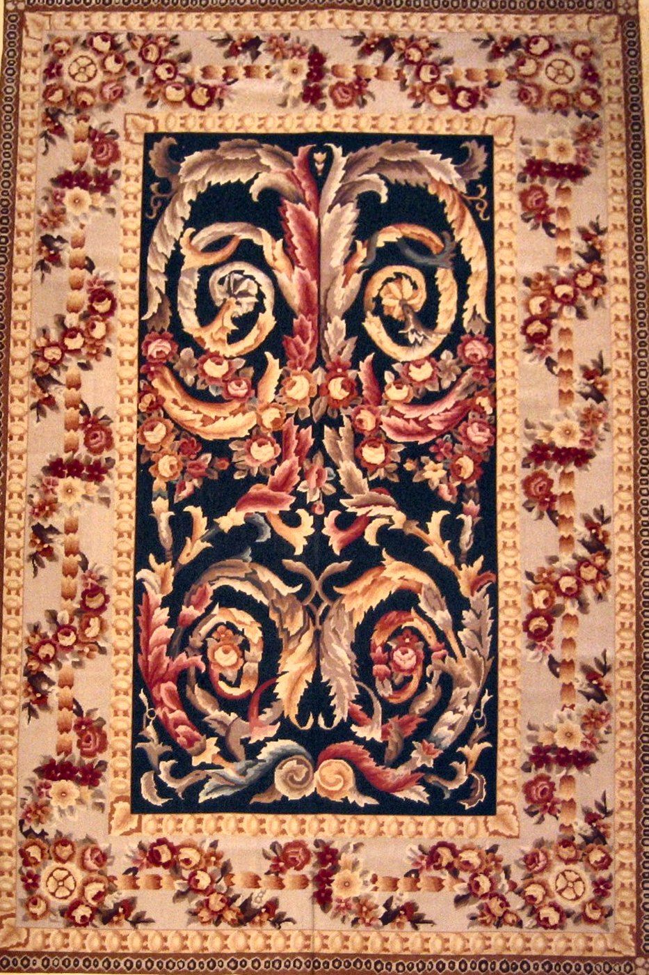 Floral Black, 6′0″ × 9′0″
