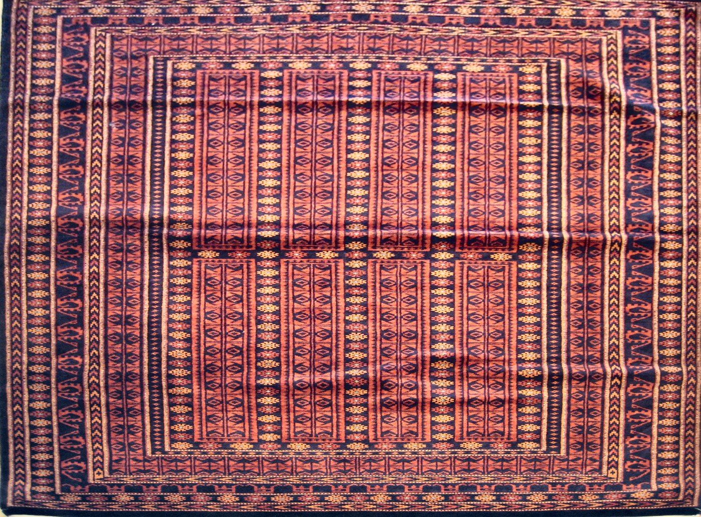 India rug, Navy, 5′2″ × 7′0″