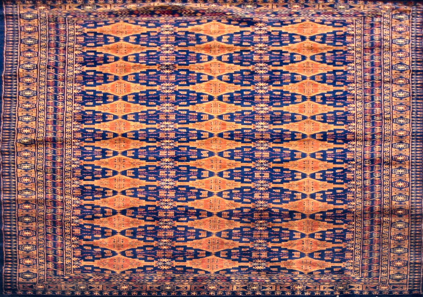 India rug, Navy, 5′1″ × 7′3″