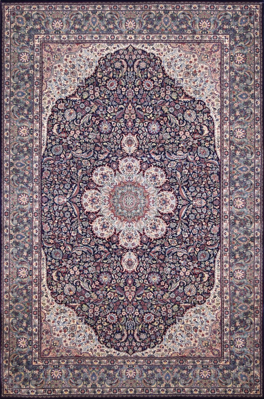 Noor Tabriz Zartash Navy, 4′7″ × 7′0″