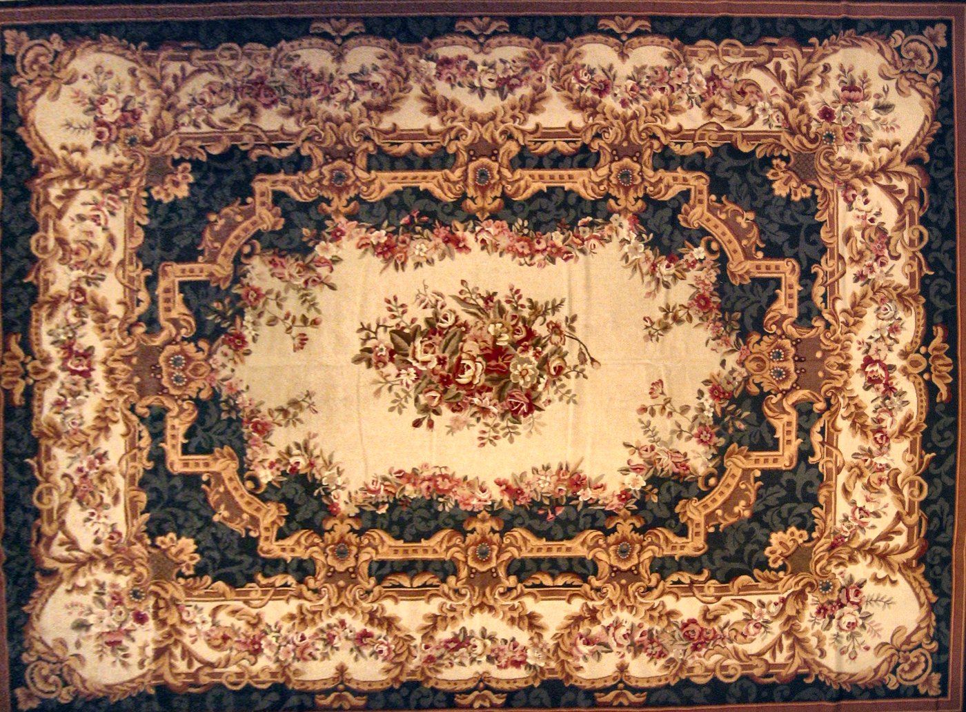 Aubusson D.Green, 9′7″ × 13′0″
