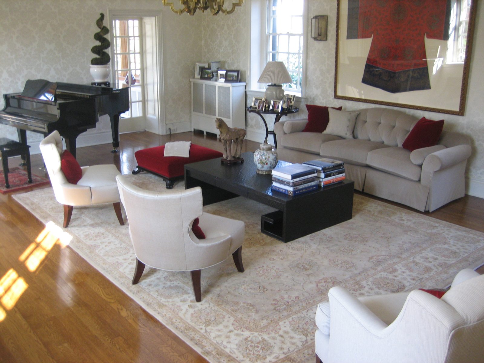 A client’s living room with a Classical Tabriz from Senneh Knot