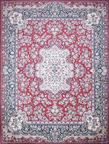 Aubusson Red & Green, 9′1″ × 12′2″