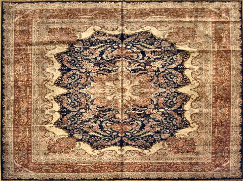 Tabriz Navy / Rose, 8′7″ × 11′6″