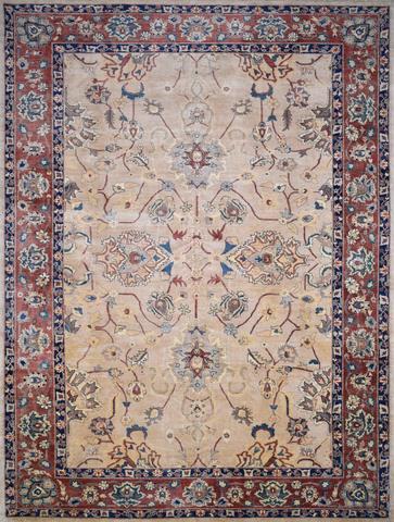 Chobi Agra Beige, 10′2″ × 13′7″