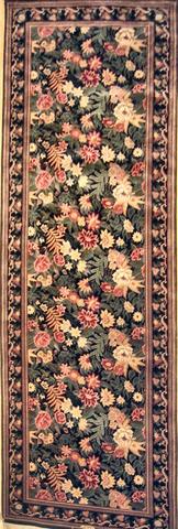 Floral Black, 4′0″ × 11′10″