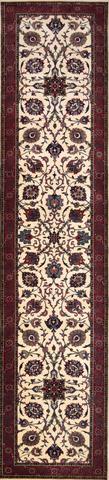 Mehran Semnan Ivory/Red, 2′8″ × 11′11″