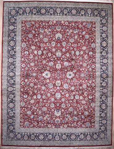 Kashan Murad Red & Navy, 12′2″ × 15′6″
