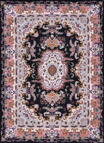 Persian Tabriz Black, 4′10″ × 6′7″