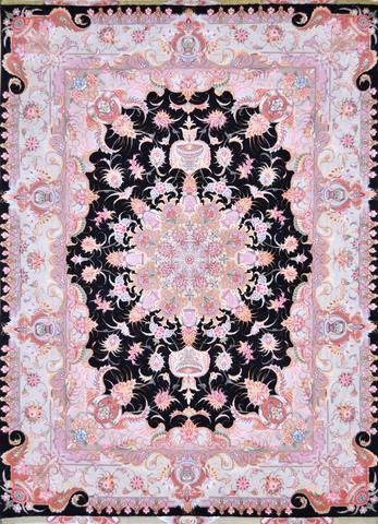 Persian Tabriz Black, 4′11″ × 6′9″