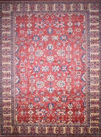 Kazak Red & Ivory, 13′8″ × 17′4″