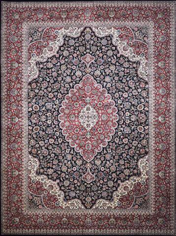 Kashan Ilyas Black & Red, 10′1″ × 13′8″