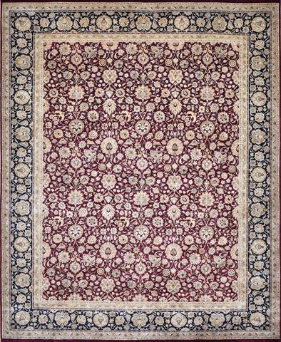 Tabriz Chouri Burgundy & Navy, 8′2″ × 9′11″