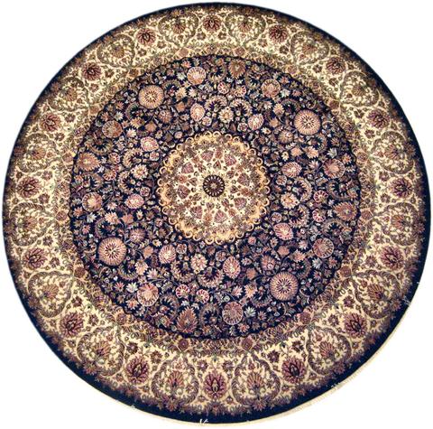 Kashan Navy / Ivory, 8′0″ × 8′1″