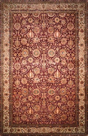 Mughal Agra Red & Cream, 11′11″ × 18′9″