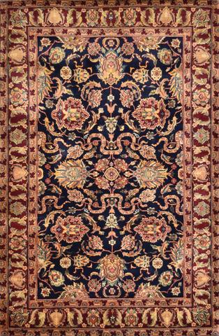 Mughal Agra Black/Red, 4′0″ × 6′3″