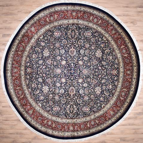 Kashan Badakhsha Navy/Red 12 x 12, 12′0″ × 12′0″