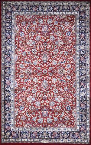 Kashan Badakhsha Red & Navy, 4′7″ × 7′3″