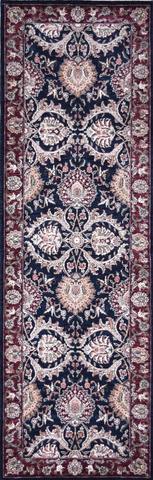 160 Lines Tabriz Black/Burgundy, 2′6″ × 8′0″