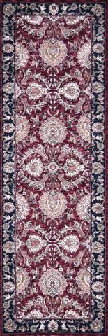 160 Lines Tabriz Burgundy/Black, 2′6″ × 8′0″