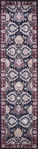 160 Lines Tabriz Black/Burgundy, 2′6″ × 10′0″