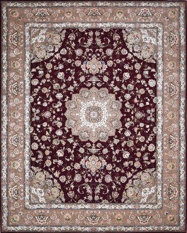TabrizTB75 Burgundy & Camel W & S, 8′0″ × 10′0″