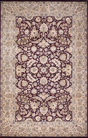 Kashan Sayyam Burgundy, 4′7″ × 7′3″