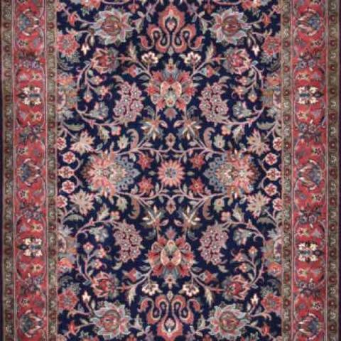 Kesmar Kashan Navy / Rust, 3′11″ × 6′0″