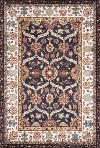 Rajput Agra Black/Ivory, 4′0″ × 6′1″