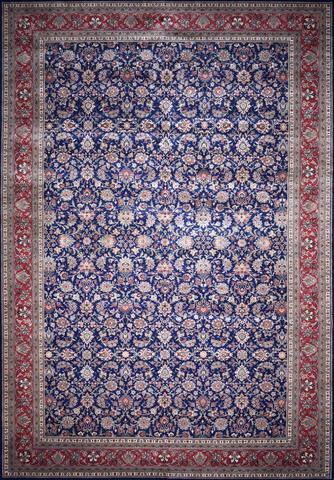 Kashan Navy / Red, 2′8″ × 19′11″