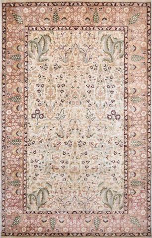 Tabriz Lalazar Cream, 4′7″ × 7′3″