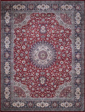 Tabriz Shershah Red & Navy, 9′2″ × 12′0″