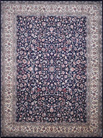 Kashan Alloudin Navy & Ivory, 9′1″ × 12′1″