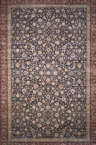 Kashan Navy & Burgundy, 14′2″ × 21′9″