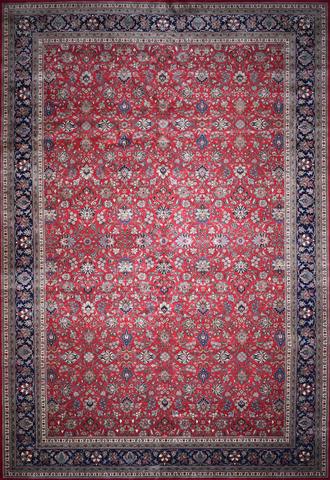 Kashan KES001A Red & Navy, 12′2″ × 18′0″