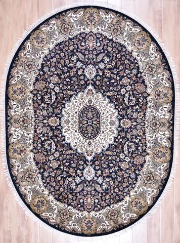 Ambala Kashan Blue/Ivory, 5′0″ × 6′11″