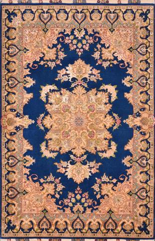 Persian Tabriz Blue, 3′4″ × 5′2″