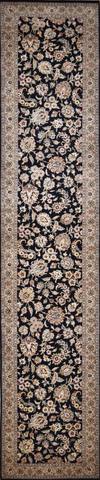 Shalimar Kashan Black, 2′6″ × 12′3″