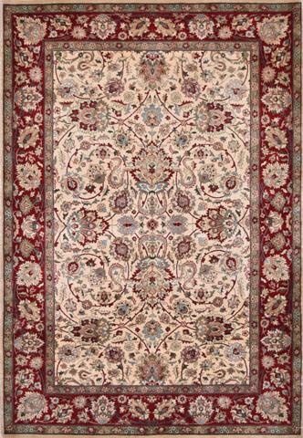 Shalimar Agra Cream/Red, 4′0″ × 5′11″